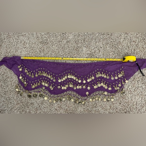 Purple Coin Fringe hipScarf - Picture 3 of 4